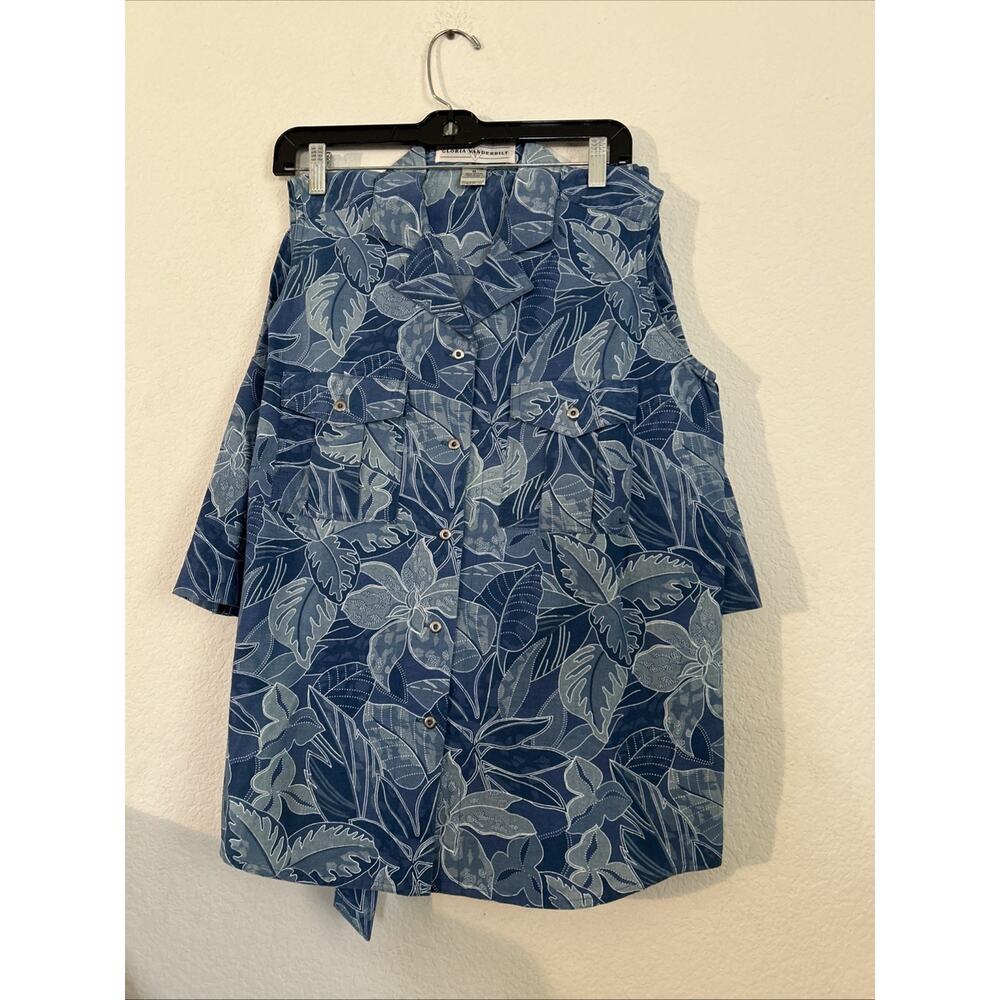 Women’s Gloria Vanderbilt Medium Blue 2 Piece Short Set New
